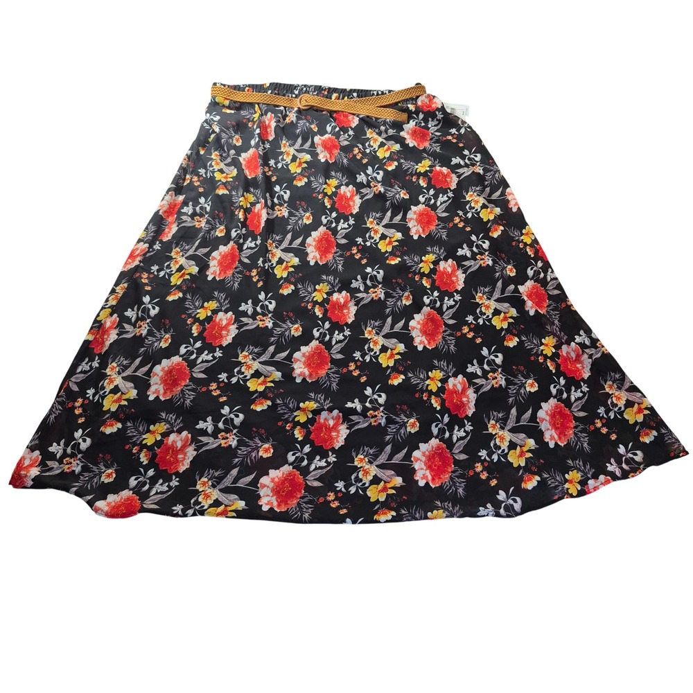 NY Collection Floral Maxi Skirt WCCK0239 Womens 2X Plus Size Boho Resort READ